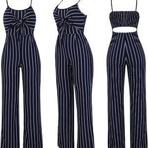 New PerZeal Striped ladies Pants Romper / Jumpsuit sz XXXL 22 / 24